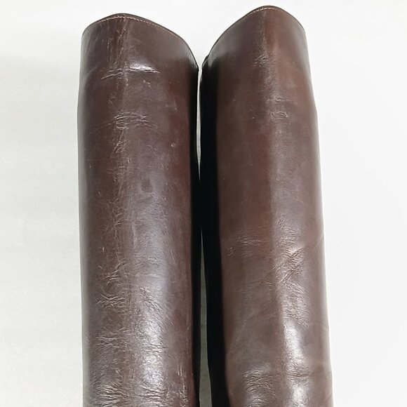 Nine West Tall Brown Leather Riding Boots Women's 8M Cleaned & Conditioned VGUC - Picture 11 of 16